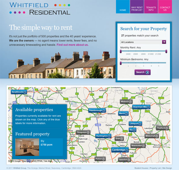 Whitfield Residential website design