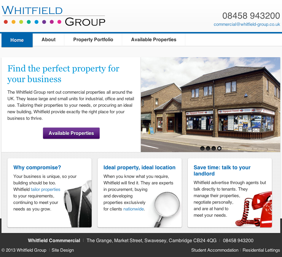 Whitfield Commercial home page