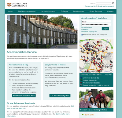 University of Cambridge Accommodation Service