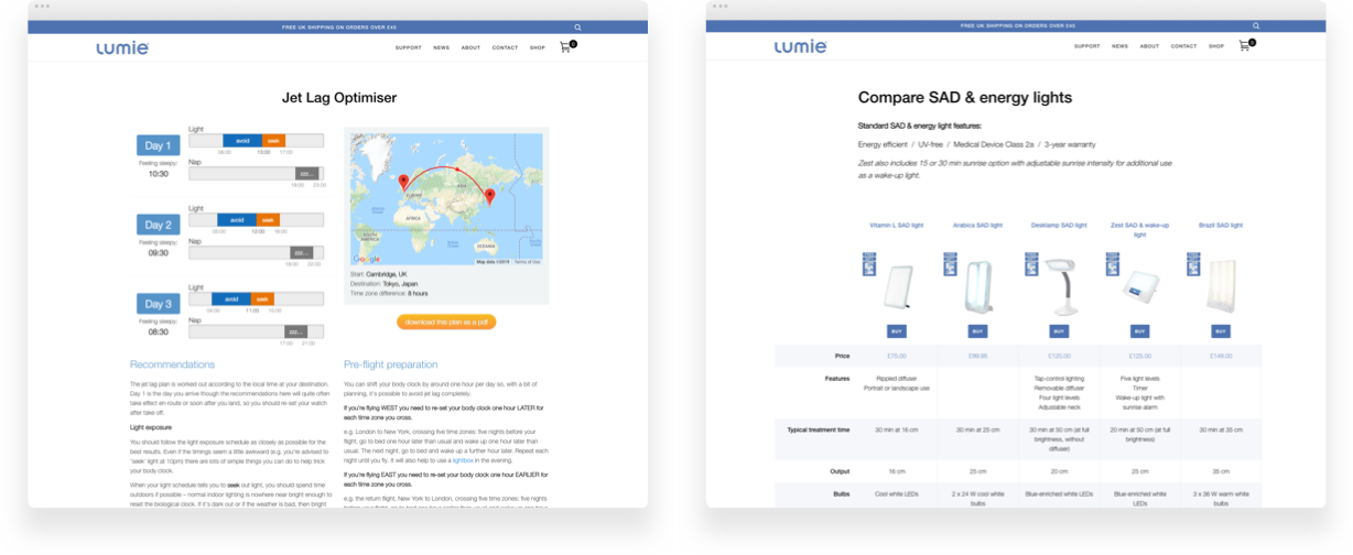 Lumie Jet Compare