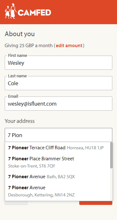 Camfed User Details